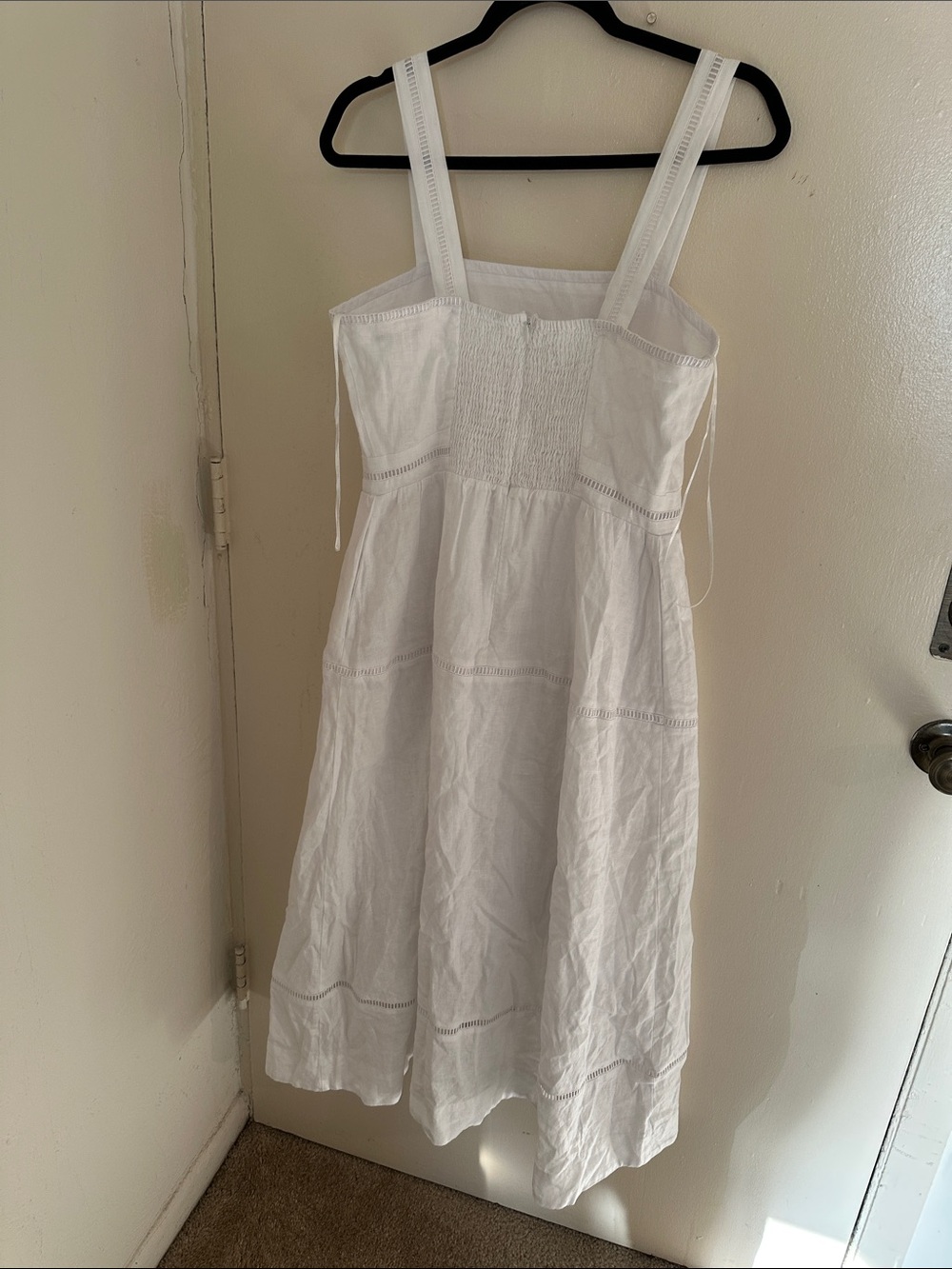 Quince White Women's Midi Dress European Linen M - Picture 2 of 7